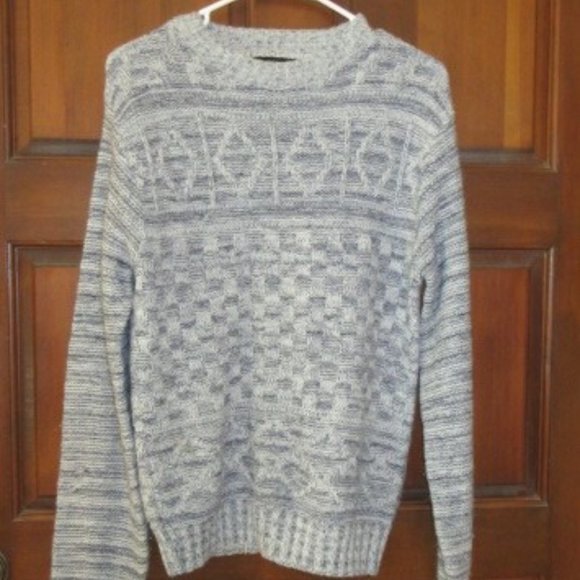 MEN'S Blue Gray Crewneck Sweater Pine State Large - Picture 1 of 3
